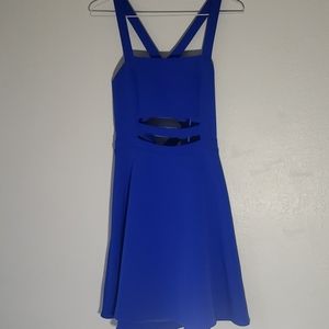 Express flare dress cutout dress size 4 blue